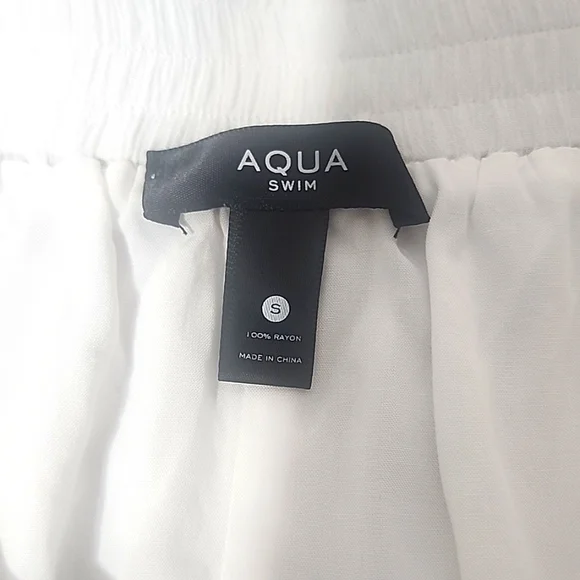 Aqua Swim White Petal Beach Cover Up Pants. S - Picture 7 of 8